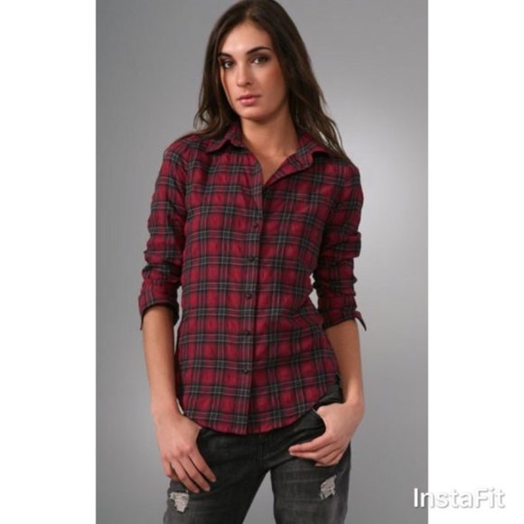 Elizabeth and James Plaid Button-Down Shirt - Picture 3 of 12